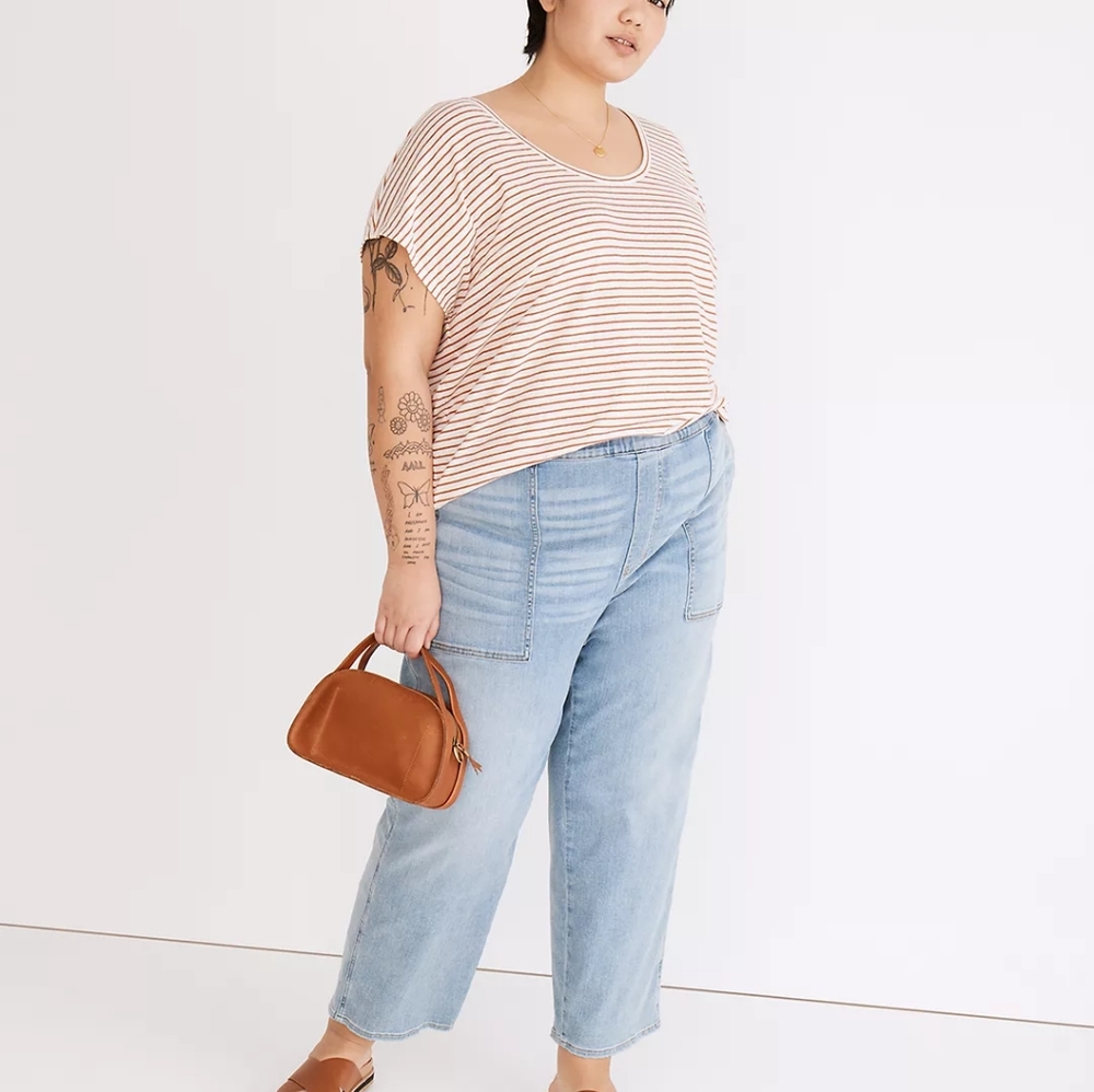 Madewell Plus Pull-On Relaxed Jeans in Lisford Wash | Size XL